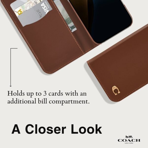 Coach Leather Folio Hazelnut - iPhone 16 Pro Max