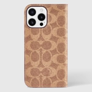 Coach Folio Signature Tan Folio - iPhone 16 Pro Max