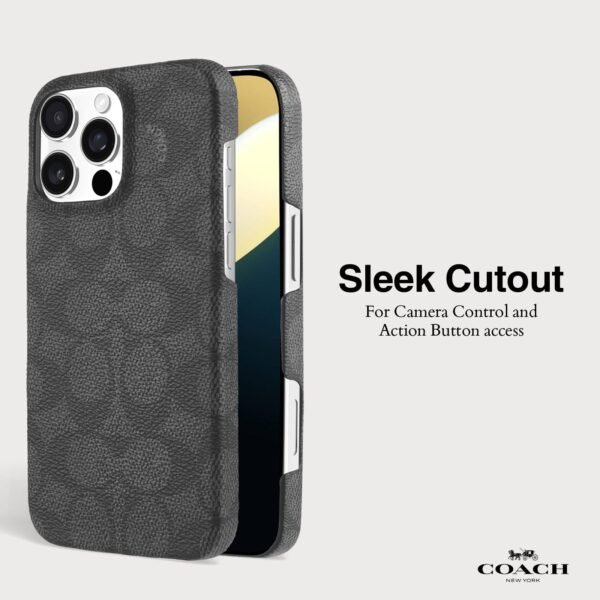 Coach Slim Wrap Signature Canvas Charcoal - iPhone 16 Pro Max