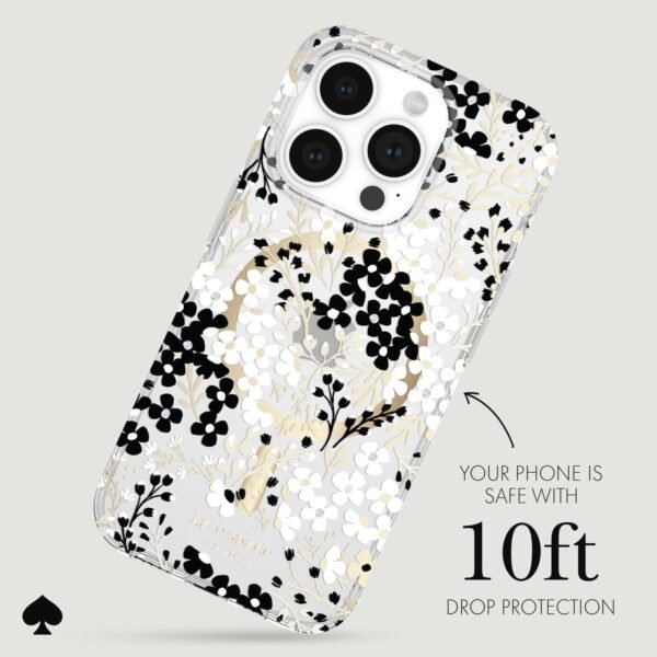 kate spade new york Multi Floral Black and White MagSafe - iPhone 15 Pro
