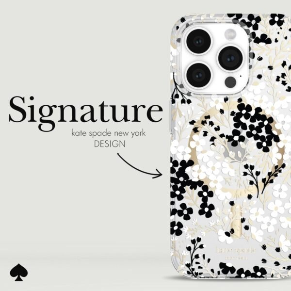 kate spade new york Multi Floral Black and White MagSafe - iPhone 15 Pro