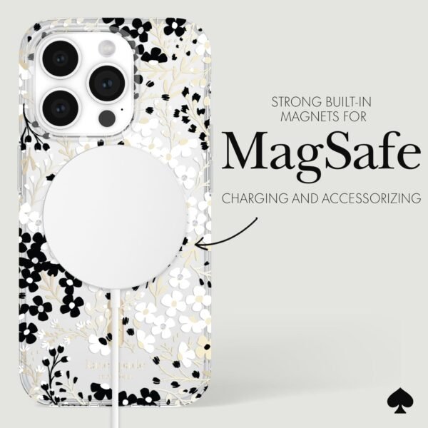 kate spade new york Multi Floral Black and White MagSafe - iPhone 15 Pro