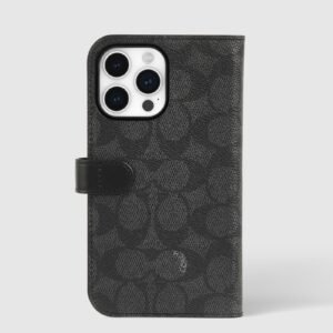 Coach Folio Signature Charcoal - iPhone 15 Pro